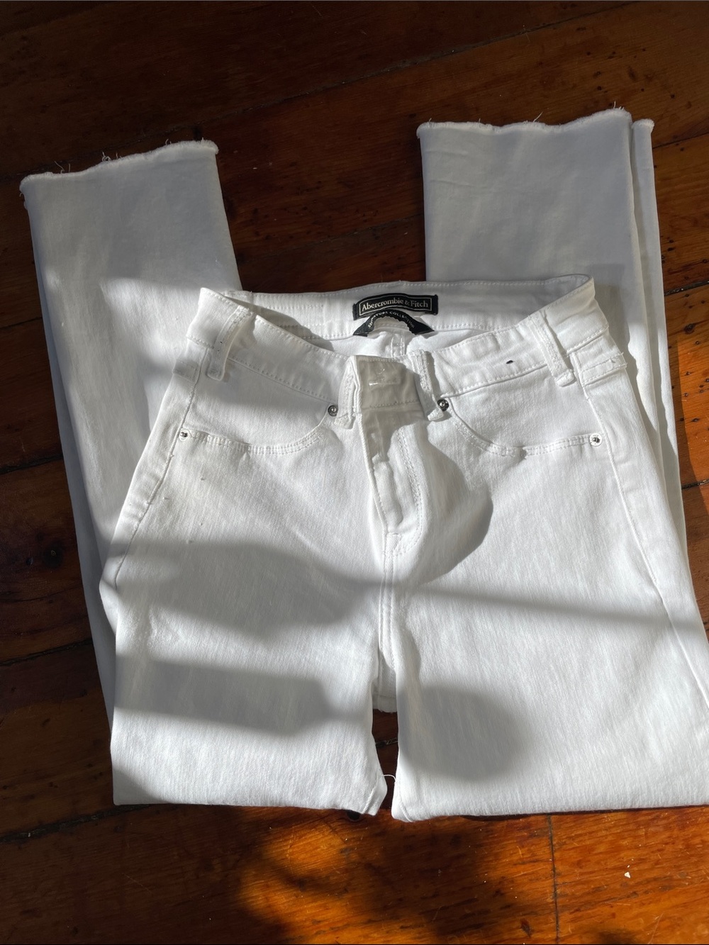 Abercrombie & Fitch Women's Straight Leg White Jeans